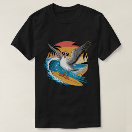Winter Surfer Zeemeeuw, Grappig Zeemeeuw Surfen T-shirt