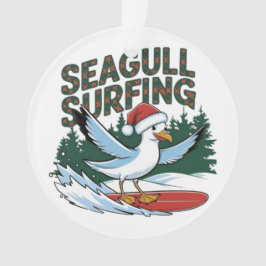 Winter Surfer Zeemeeuw, Kerstmis Zeemeeuw Ornament