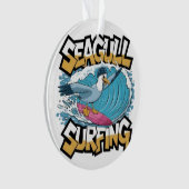 Winter Surfer Zeemeeuw, Zeemeeuw Surfen, Zeemeeuw Ornament (voorkant)