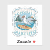 Winter Surfer Zeemeeuw, Zeemeeuw Surfen, Zeemeeuw  Sticker (Vel)