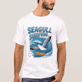 Winter Surfer Zeemeeuw, Zeemeeuw Surfen, Zeemeeuw  T-shirt (Voorkant)
