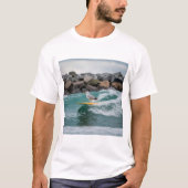 Winter Surfer Zeemeeuw, Zeemeeuw Surfen, Zeemeeuw T-shirt (Voorkant)