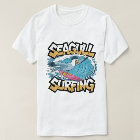 Winter Surfer Zeemeeuw, Zeemeeuw Surfen, Zeemeeuw  T-shirt (Design voorkant)