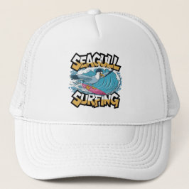 Winter Surfer Zeemeeuw, Zeemeeuw Surfen, Zeemeeuw Trucker Pet