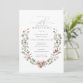 Winter Surprise Party Greenery 70ste verjaardag Kaart (Staand voorkant)