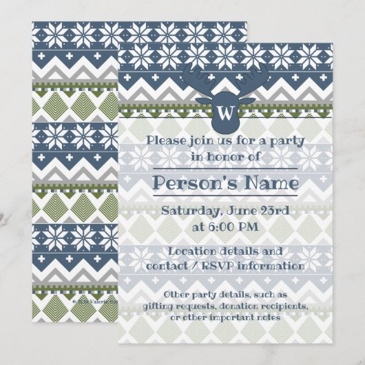 Winter Sweater Party Invitation Kaart (Voorkant / Achterkant)