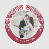 Winter Sweater Pattern | Weddenfoto Ornament (achterkant)