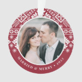 Winter Sweater Pattern | Weddenfoto Ornament (voorkant)