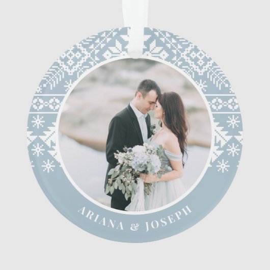 Winter Sweater Pattern | Weddenfoto Ornament (achterkant)