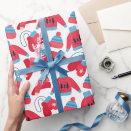 Winter Sweater Red Blue White Cadeaupapier