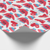 Winter Sweater Red Blue White Cadeaupapier (Hoek)