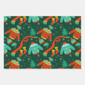 Winter Sweater Scarf Sokken Wrapping Paper set of (Voorkant)