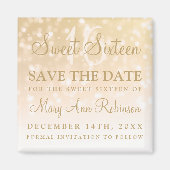 Winter Sweet 16 Birthday Party Gold Bokeh Lights Magneet (Voorkant)