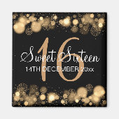 Winter Sweet 16 Birthday Party Gold Bokeh Lights Magneet (Voorkant)