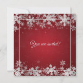 Winter Sweet 16 Birthday Red Silver Snowflakes Kaart (Achterkant)