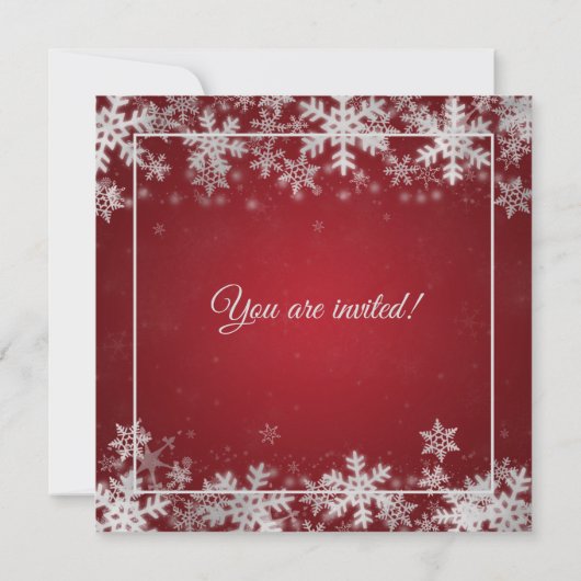 Winter Sweet 16 Birthday Red Silver Snowflakes Kaart (Achterkant)