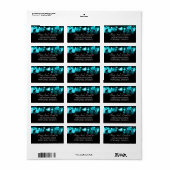 Winter Sweet 16 Verjaardag Turquoise Bokeh Lights Etiket (Full Sheet)