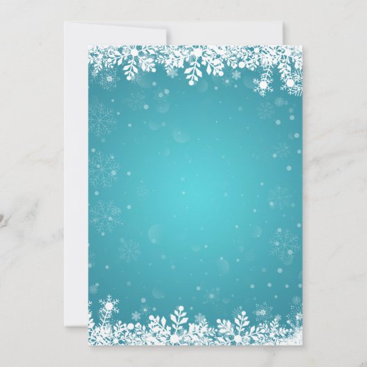 Winter Sweet 16 Zestien Turquoise Snowflake Lights Kaart (Achterkant)