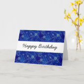 Winter Swirls & Snowflakes Happy Birthday Kaart (Gele Bloem)
