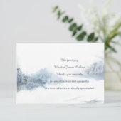 Winter Sympathie Dank u wel Bedankkaart (Staand voorkant)