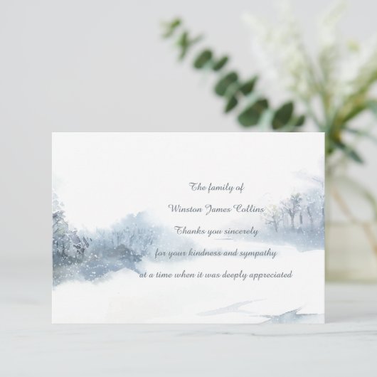 Winter Sympathie Dank u wel Bedankkaart