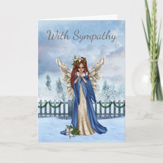 Winter Sympathy Card voor Angel Kaart (Voorkant)