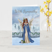 Winter Sympathy Card voor Angel Kaart (Gele Bloem)