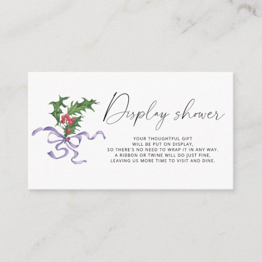 Winter tak Display douche Informatiekaartje (Voorkant)