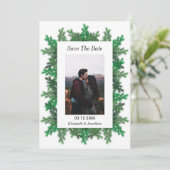 Winter Tak Foto Save The Date (Staand voorkant)