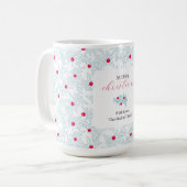 Winter Tak Patroon | Minimale Dennen Tak & Bes Koffiemok (Voorkant links)