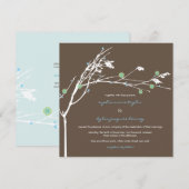 Winter tak sneeuw bloem bruiloft uitnodiging (Voorkant / Achterkant)