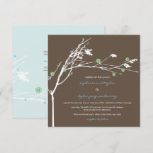 Winter tak sneeuw bloem bruiloft uitnodiging