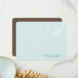 Winter tak sneeuwbloem eenvoudige elegante bruilof bedankkaart