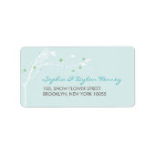 Winter tak sneeuwbloem eenvoudige elegante bruilof etiket (Voorkant)