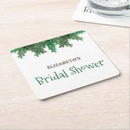 Winter Takken Bruiloft Feestje Kartonnen Onderzetters