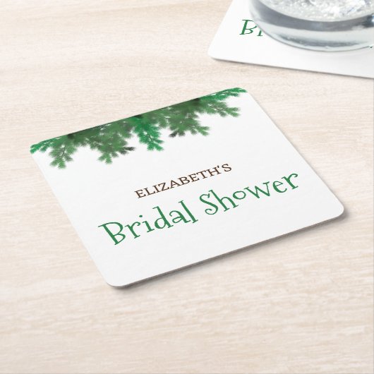 Winter Takken Bruiloft Feestje Kartonnen Onderzetters (Schuin)