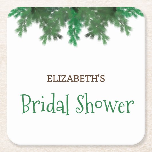 Winter Takken Bruiloft Feestje Kartonnen Onderzetters (Voorkant)