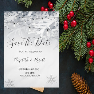 Winter Takken Sneeuw Bewaar De Datum Save The Date