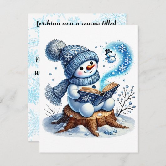 Winter Tales - Het verhaal van een sneeuwman Feestdagenkaart (Voorkant / Achterkant)