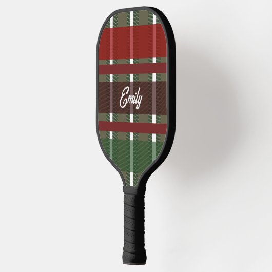 Winter Tartan Groene Festive Pickleball Paddle (Links)