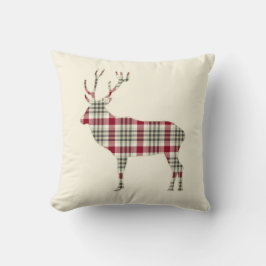 Winter Tartan Pset Deer Kussen