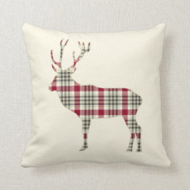 Winter Tartan Pset Deer Kussen