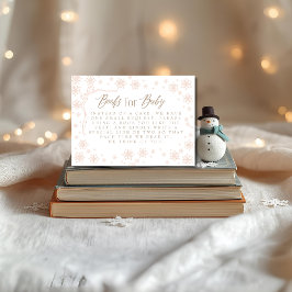 Winter Taupe Boeken voor Baby Baby shower Informatiekaartje