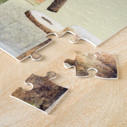 Winter tawny uil vogel legpuzzel (Zijkant)