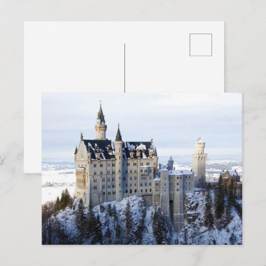 Winter te Neuschwanstein Castle, Duitsland, Beiere Briefkaart (Voorkant / Achterkant)