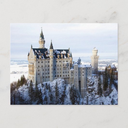 Winter te Neuschwanstein Castle, Duitsland, Beiere Briefkaart (Voorkant)