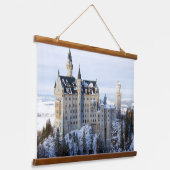 Winter te Neuschwanstein Castle, Duitsland, Beiere Hangend Wandkleed (Gebogen)