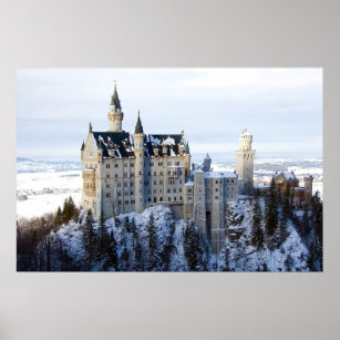 Winter te Neuschwanstein Castle, Duitsland, Beiere Poster