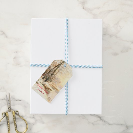 Winter te Spreewald Cadeaulabel (Met Touw)