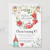 Winter Tea Party Birthday Invitation (Voorkant)